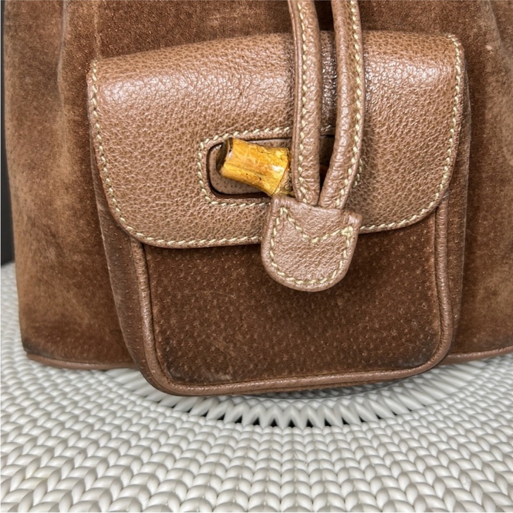 GUCCI Authentic Tan Suede Backpack - image 2
